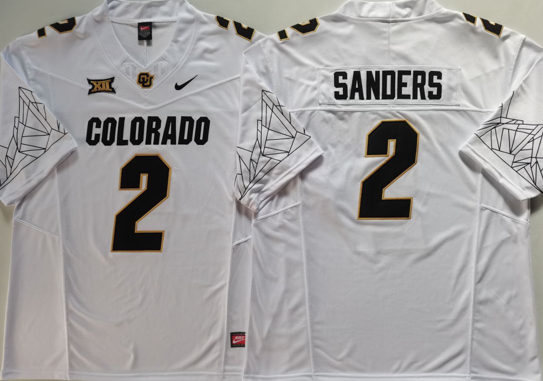Men Colorado Buffaloes #2 Sanders White 2025 Nike Limited NCAA Jersey style 5->more ncaa teams->NCAA Jersey